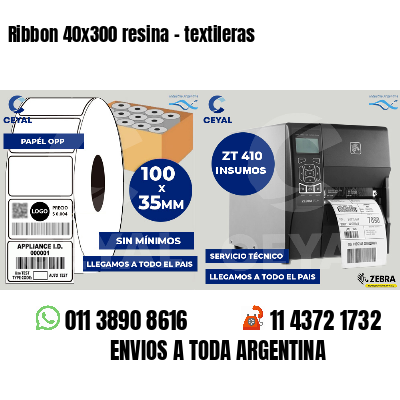 Ribbon 40x300 resina - textileras