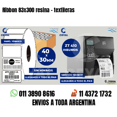 Ribbon 83x300 resina - textileras