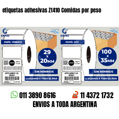 etiquetas adhesivas Zt410 Comidas por peso