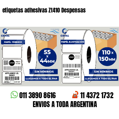 etiquetas adhesivas Zt410 Despensas