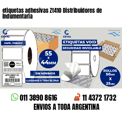 etiquetas adhesivas Zt410 Distribuidores de indumentaria