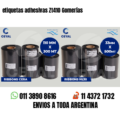 etiquetas adhesivas Zt410 Gomerías