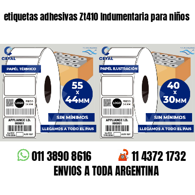 etiquetas adhesivas Zt410 Indumentaria para niños