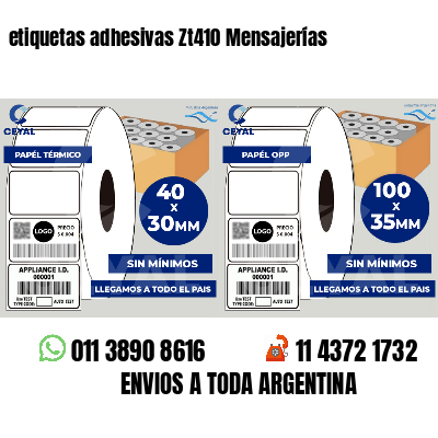 etiquetas adhesivas Zt410 Mensajerías