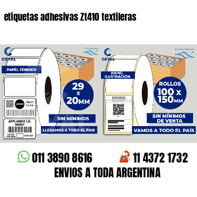 etiquetas adhesivas Zt410 textileras