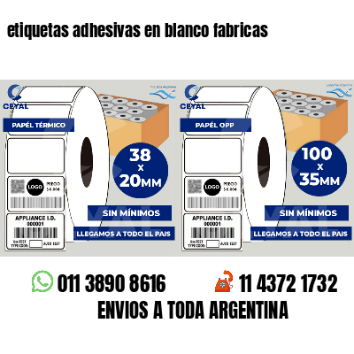 etiquetas adhesivas en blanco fabricas