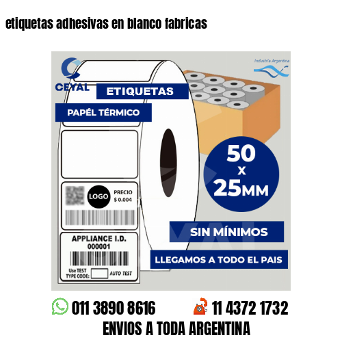 etiquetas adhesivas en blanco fabricas