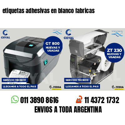 etiquetas adhesivas en blanco fabricas