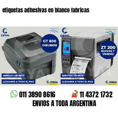 etiquetas adhesivas en blanco fabricas