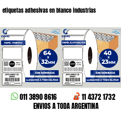 etiquetas adhesivas en blanco industrias