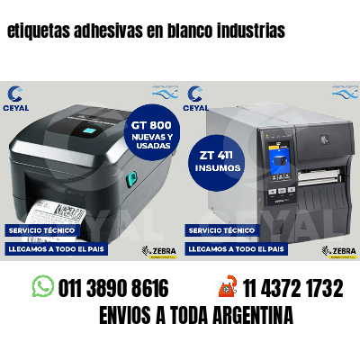 etiquetas adhesivas en blanco industrias