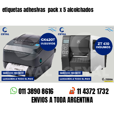 etiquetas adhesivas  pack x 5 alcolchados