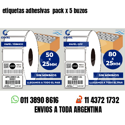 etiquetas adhesivas  pack x 5 buzos