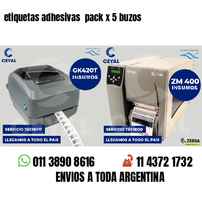 etiquetas adhesivas  pack x 5 buzos