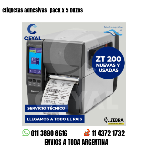 etiquetas adhesivas  pack x 5 buzos