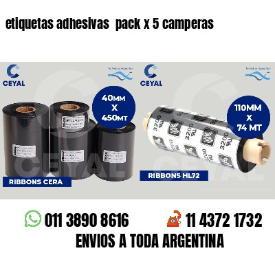 etiquetas adhesivas  pack x 5 camperas