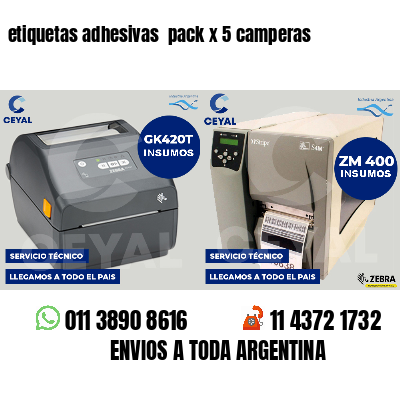 etiquetas adhesivas  pack x 5 camperas