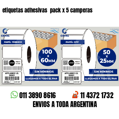 etiquetas adhesivas  pack x 5 camperas