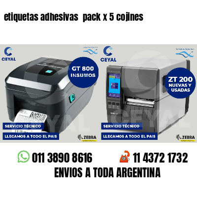 etiquetas adhesivas  pack x 5 cojines