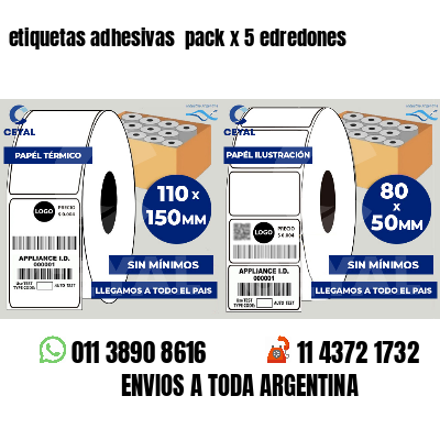 etiquetas adhesivas  pack x 5 edredones