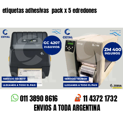 etiquetas adhesivas  pack x 5 edredones