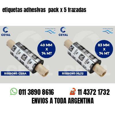 etiquetas adhesivas  pack x 5 frazadas