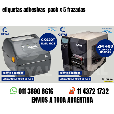 etiquetas adhesivas  pack x 5 frazadas