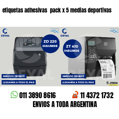 etiquetas adhesivas  pack x 5 medias deportivas