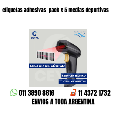 etiquetas adhesivas  pack x 5 medias deportivas