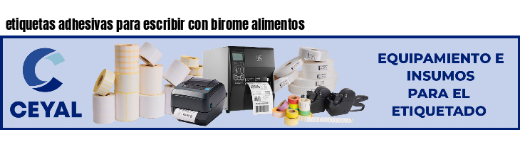 etiquetas adhesivas para escribir con birome alimentos