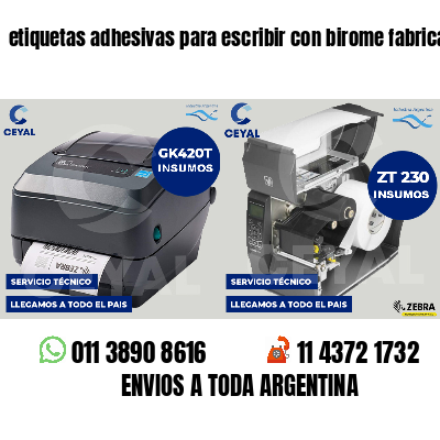 etiquetas adhesivas para escribir con birome fabricas