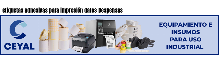 etiquetas adhesivas para impresión datos Despensas