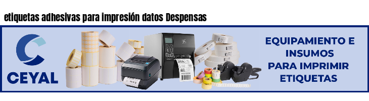 etiquetas adhesivas para impresión datos Despensas