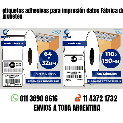 etiquetas adhesivas para impresión datos Fábrica de juguetes