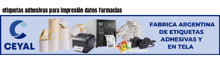 etiquetas adhesivas para impresión datos Farmacias