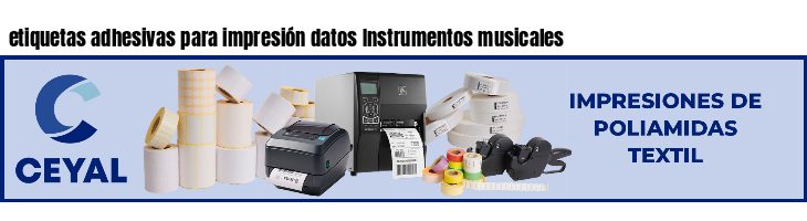 etiquetas adhesivas para impresión datos Instrumentos musicales