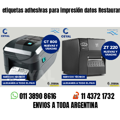 etiquetas adhesivas para impresión datos Restaurants