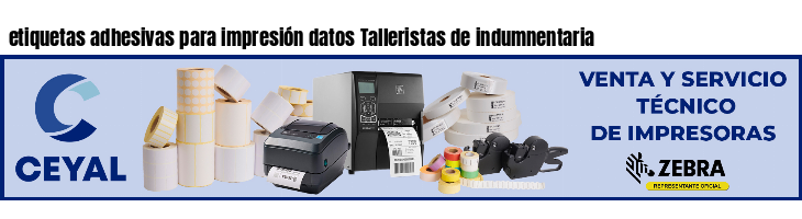 etiquetas adhesivas para impresión datos Talleristas de indumnentaria