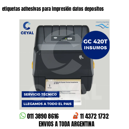 etiquetas adhesivas para impresión datos depositos