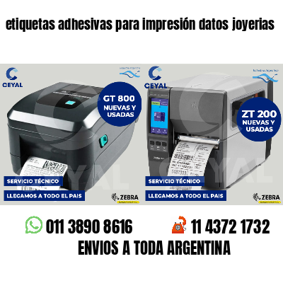 etiquetas adhesivas para impresión datos joyerias