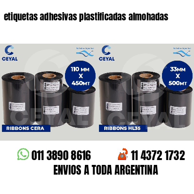 etiquetas adhesivas plastificadas almohadas