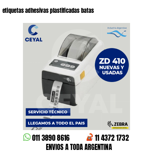 etiquetas adhesivas plastificadas batas