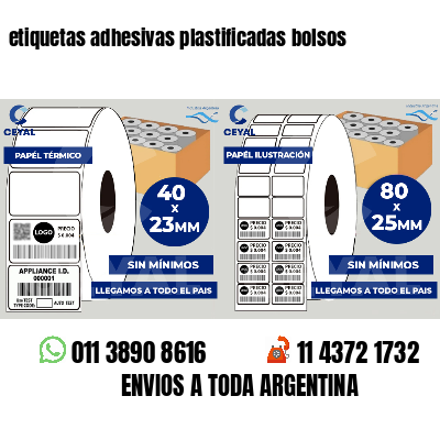 etiquetas adhesivas plastificadas bolsos