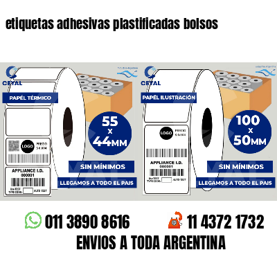 etiquetas adhesivas plastificadas bolsos