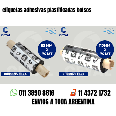 etiquetas adhesivas plastificadas bolsos