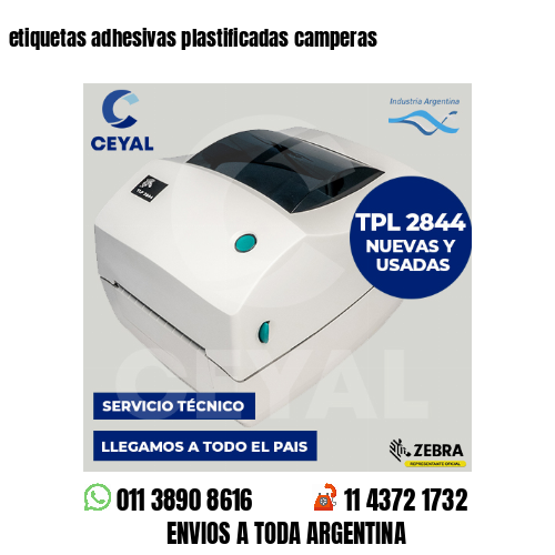 etiquetas adhesivas plastificadas camperas