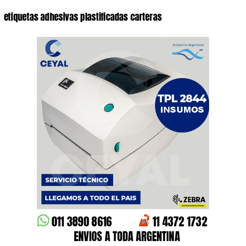 etiquetas adhesivas plastificadas carteras