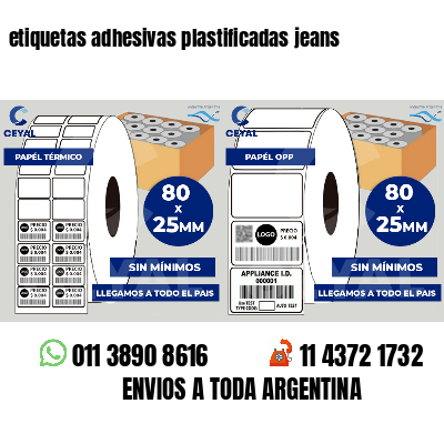 etiquetas adhesivas plastificadas jeans