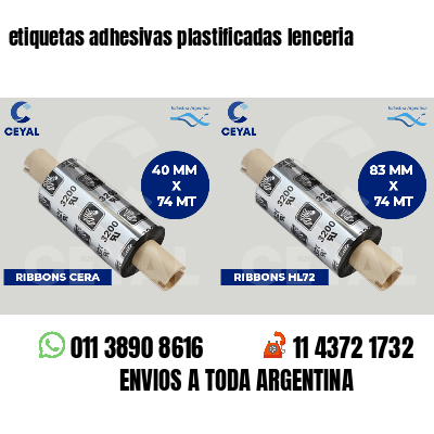 etiquetas adhesivas plastificadas lenceria