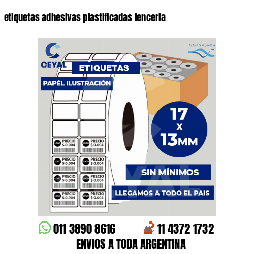 etiquetas adhesivas plastificadas lenceria